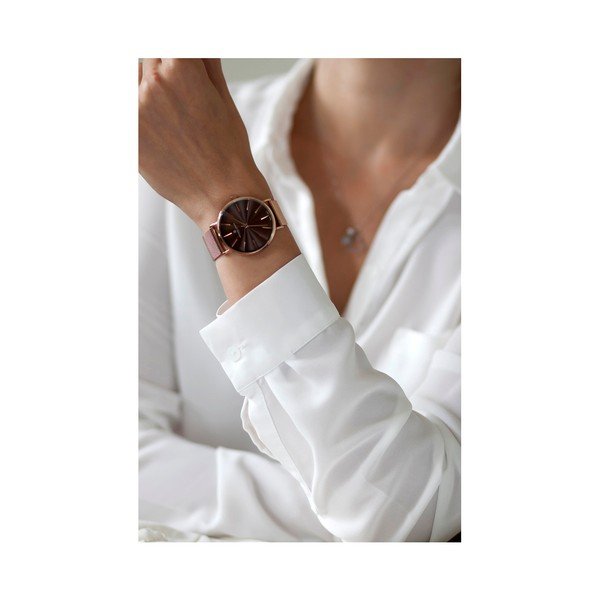 Zegarek z paskiem ze stali nierdzewnej w barwie różowego złota Frederic Graff Rose Monte Rosa Rose Gold Mesh-image-1