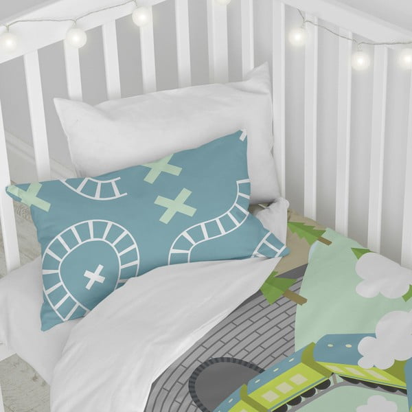 Pościel dziecięca z czystej bawełny Happynois Train, 115x145 cm-image-3