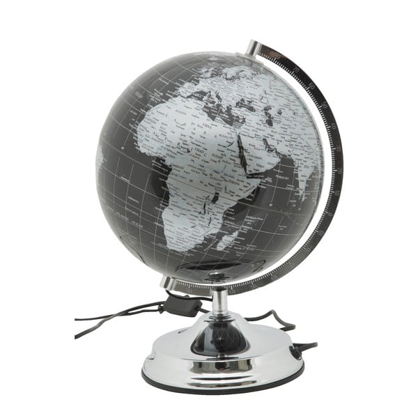 Lampa stołowa w kształcie globusu Mauro Ferretti Globe Silver, ø 25 cm