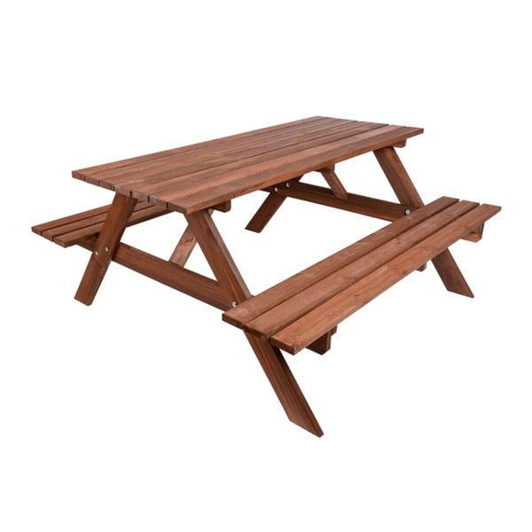 Zestaw mebli ogrodowych z drewna sosnowego dla 6 osób Piknik – Rojaplast-image-2