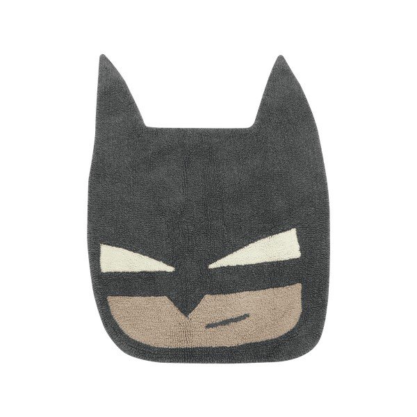 Czarny wełniany dywan dziecięcy tkany ręcznie odpowiedni do prania 90x120 cm BatBoy – Lorena Canals