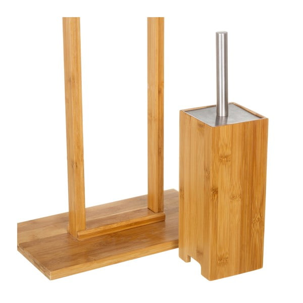 Bambusowy stojak na papier toaletowy ze szczotką – Casa Selección-image-2
