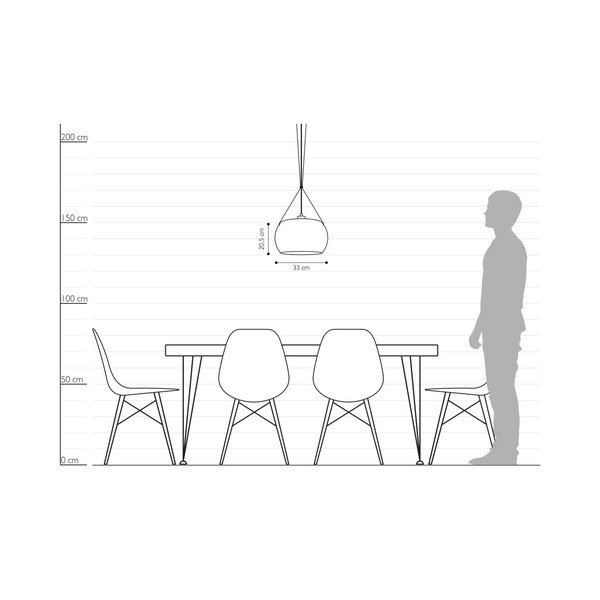 Srebrna lampa wisząca z czarnym kablem Sotto Luce MOMO-image-2
