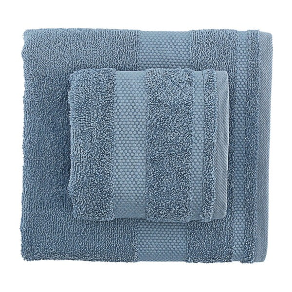 Zestaw 2 niebieskich ręczników Clio 