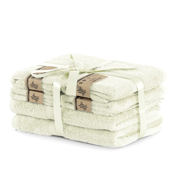 Komplet 6 jasnobeżowych ręczników DecoKing Bamby Ecru-image-1