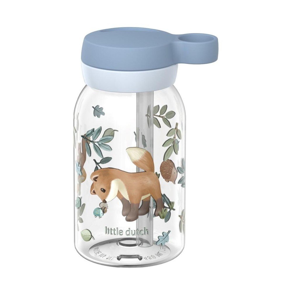 Jasnoniebieska plastikowa butelka dla dzieci 450 ml Forest Friends by Little Dutch – Mepal