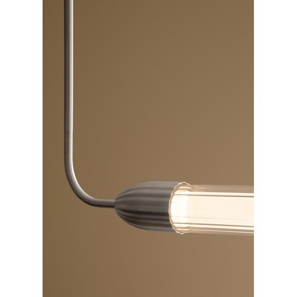 Stalowa lampa wisząca w kolorze srebra ze szklanym kloszem Lemon Squeeze Linear – UMAGE-image-2