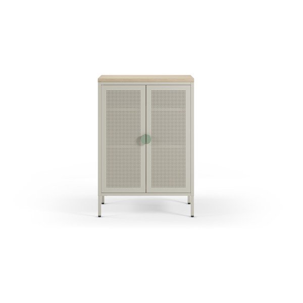 Kremowa/w naturalnym kolorze metalowa szafka 70x100x40 cm Sayla – Marckeric-image-1
