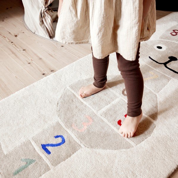 Dziecięcy dywan do zabawy z mieszanki wełny tkany ręcznie 75x180 cm Rabbit Hopscotch – OYOY Mini-image-1