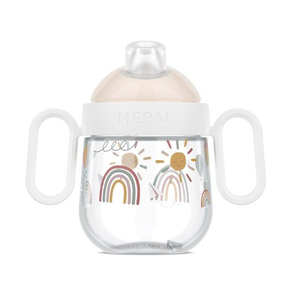 Beżowy plastikowy kubek dla dzieci 200 ml Sunshine & Rainbow – Mepal-image-3