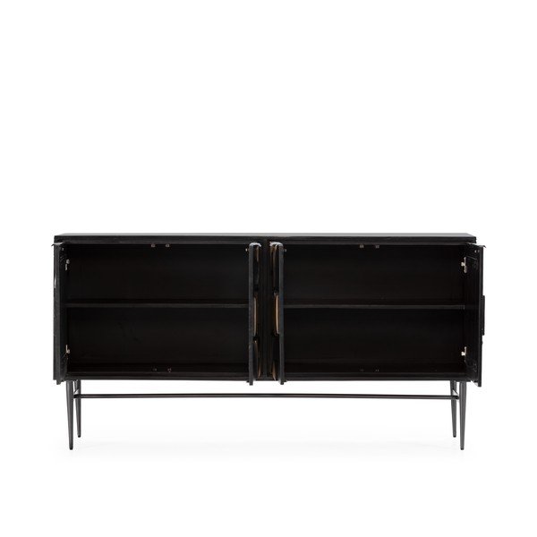 Czarna komoda z litego drewna mango 175x90x40 cm Navya – MOME-image-4