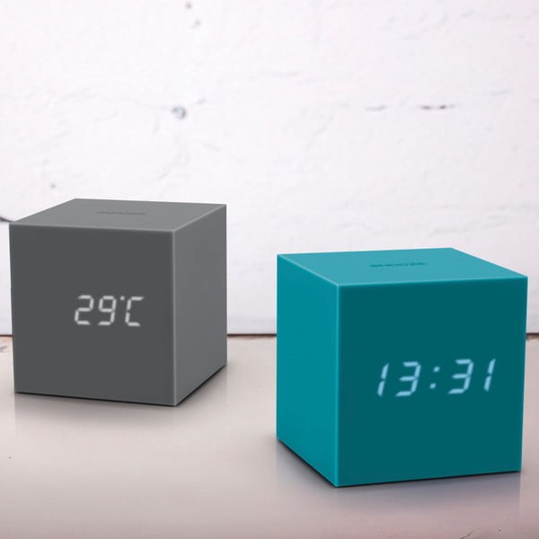 Szary budzik LED Gingko Gravitry Cube-image-1