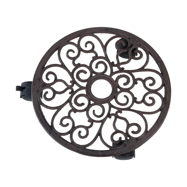 Metalowy kwietnik na kółkach ø 29 cm – Esschert Design-image-2