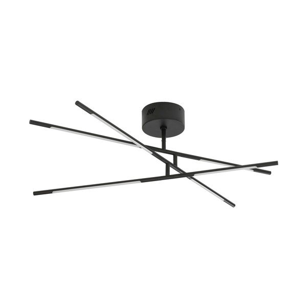 Czarna metalowa lampa sufitowa LED ze ściemniaczem z kloszem ze szkła akrylowego 77x84 cm Raccio – Nova Luce