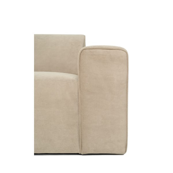 Beżowy końcowy moduł sztruksowej sofy Scandic Sting, 124 cm, prawostronny-image-4