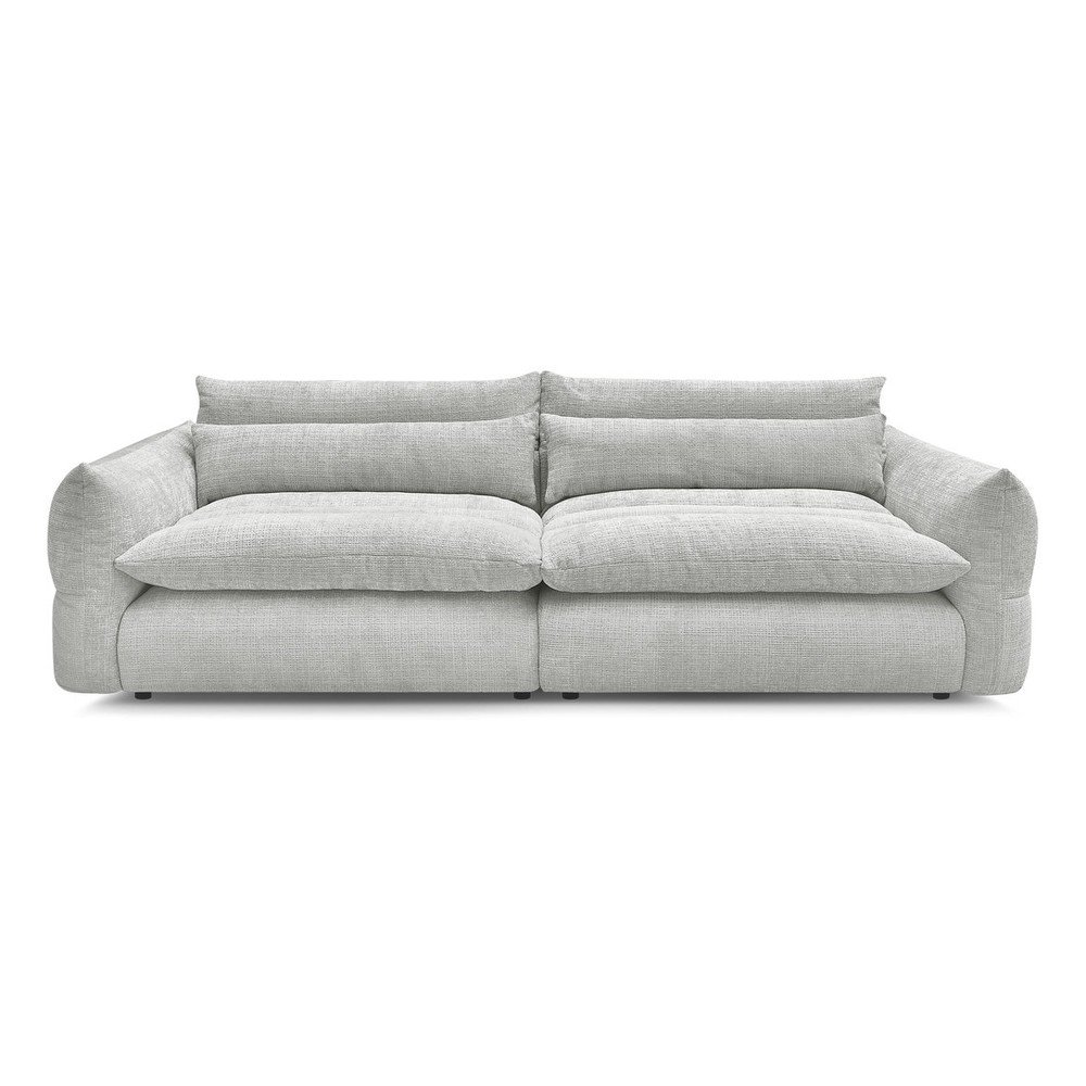 Jasnoszara sofa z tkaniny szenilowej 276 cm Neil – Bobochic Paris