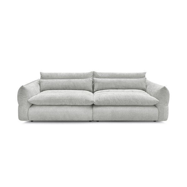 Jasnoszara sofa z tkaniny szenilowej 276 cm Neil – Bobochic Paris