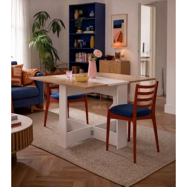 Rozkładany stół z blatem w dekorze dębu 76x28 cm Papillon – TemaHome-image-4
