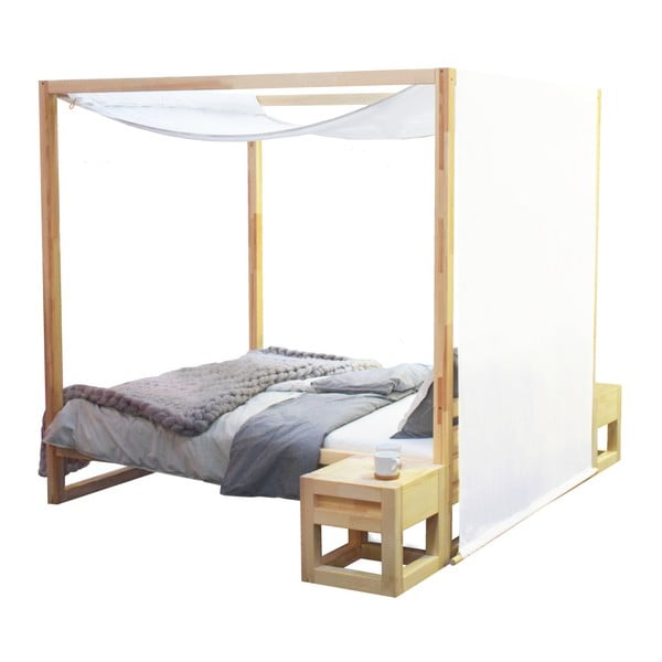 Drewniane łóżko dwuosobowe Benlemi Baldee Bella Natural, 200x190 cm-image-1