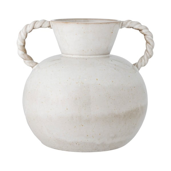 Biały kamionkowy ręcznie wykonany wazon Semira – Bloomingville