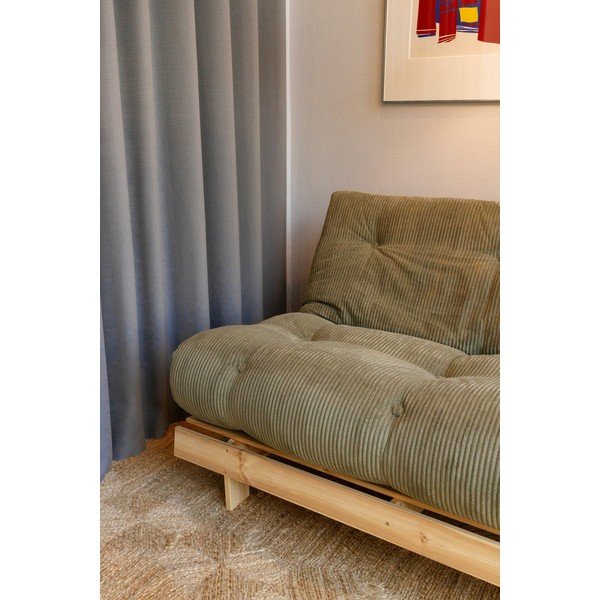 Zielony rozkładany sztruksowy fotel futon Roots – Karup-image-4