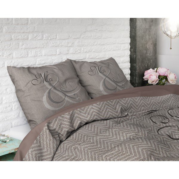 Bawełniana pościel jednoosobowa Pure Cotton Mr and Mrs Knitted, 140x200/220 cm-image-1