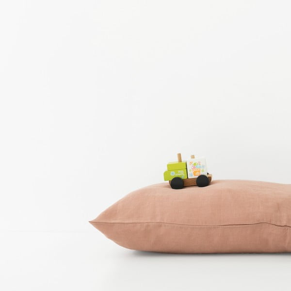 Dziecięca pomarańczowa lniana poszewka na poduszkę Linen Tales Nature, 40x45 cm-image-2