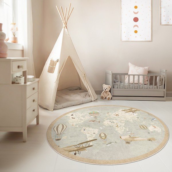 Dziecięcy dywan do zabawy odpowiedni do prania ø120 cm Vintage World – Mila Home-image-4
