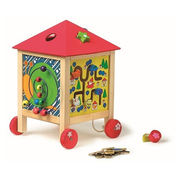 Drewniana zabawka edukacyjna w kształcie domku Legler Activity