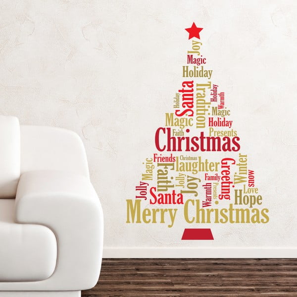 Naklejka na ścianę Walplus English Quote Christmas Tree
