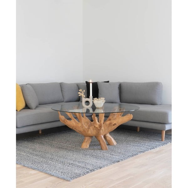 Okrągły stolik ze szklanym blatem ø 110 cm Amazonas – House Nordic-image-1