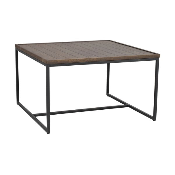 Ciemnobrązowy stolik z blatem z drewna dębowego ø 80 cm Deerfield – Rowico-image-2