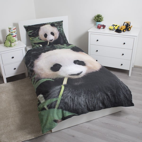 Bawełniana pościel dziecięca jednoosobowa 140x200 cm Panda – Jerry Fabrics-image-1