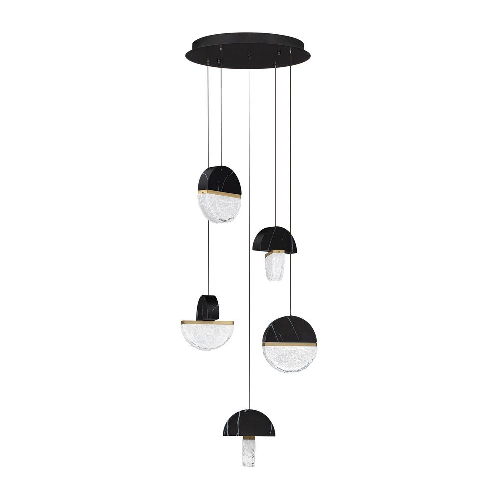Czarna metalowa lampa wisząca LED ze ściemniaczem ø 46 cm Dorin – Nova Luce