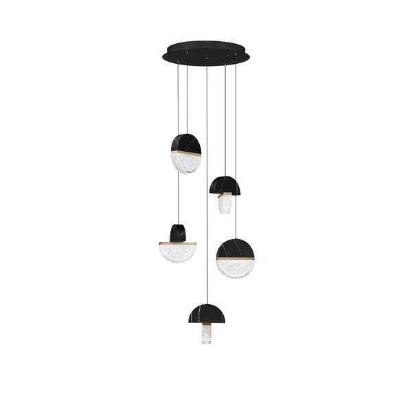 Czarna metalowa lampa wisząca LED ze ściemniaczem ø 46 cm Dorin – Nova Luce