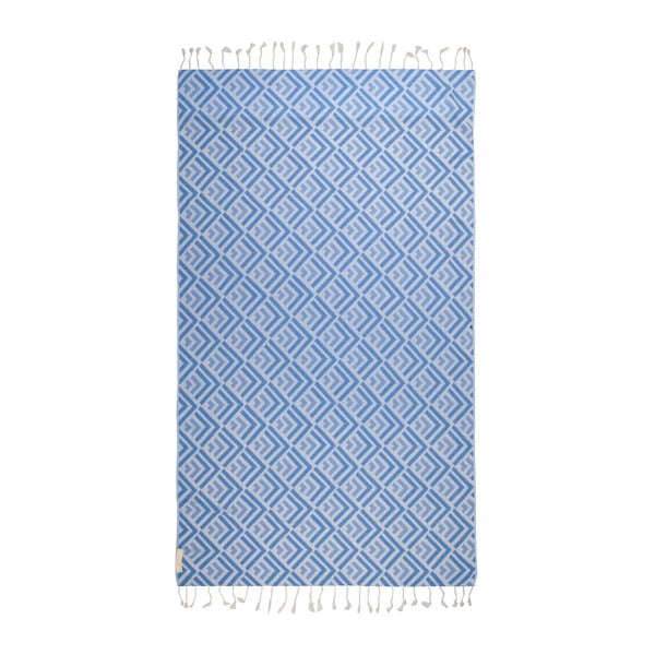 Niebieski ręcznik hammam Begonville Hype, 180x95 cm