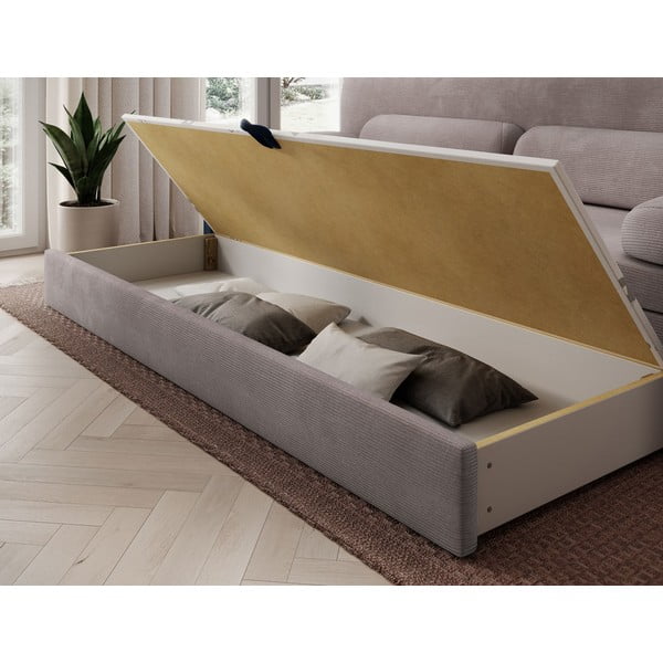 Brązowa sztruksowa rozkładana/ze schowkiem sofa 236 cm Elioss – ELTAP-image-4