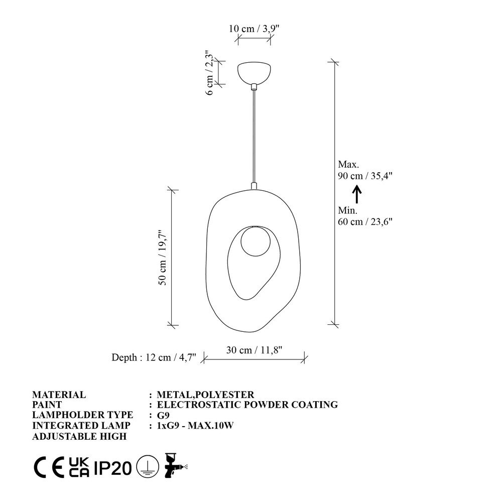 Biała metalowa lampa wisząca Lore – Opviq lights (zdjęcie 6)