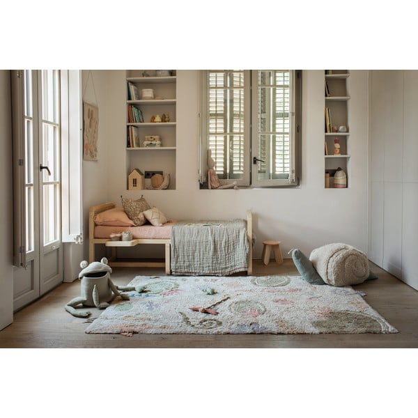 Jasnozielony tekstylny dziecięcy kosz na zabawki ø 23x35 cm Fred the Frog – Lorena Canals-image-4