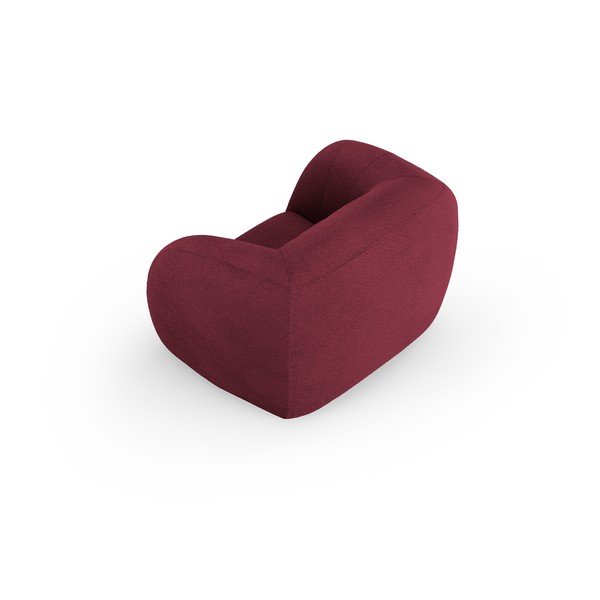 Bordowy fotel z materiału bouclé Essen – Cosmopolitan Design-image-3