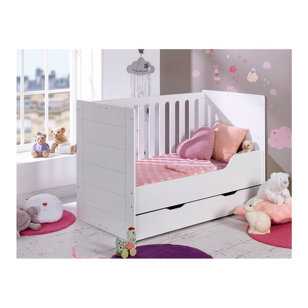 Białe łóżeczko dziecięce BÉBÉ Provence Combo, 70x140 cm