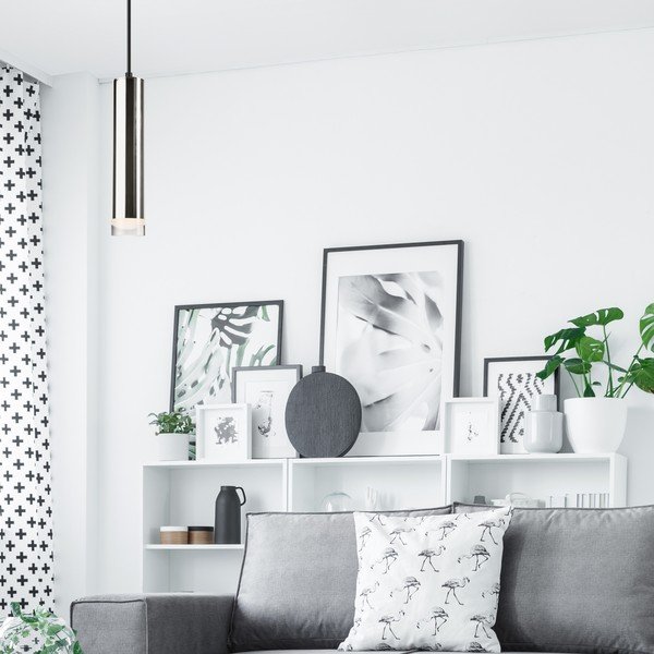 Lampa wisząca w czarno-srebrnym kolorze Diego – LAMKUR-image-1