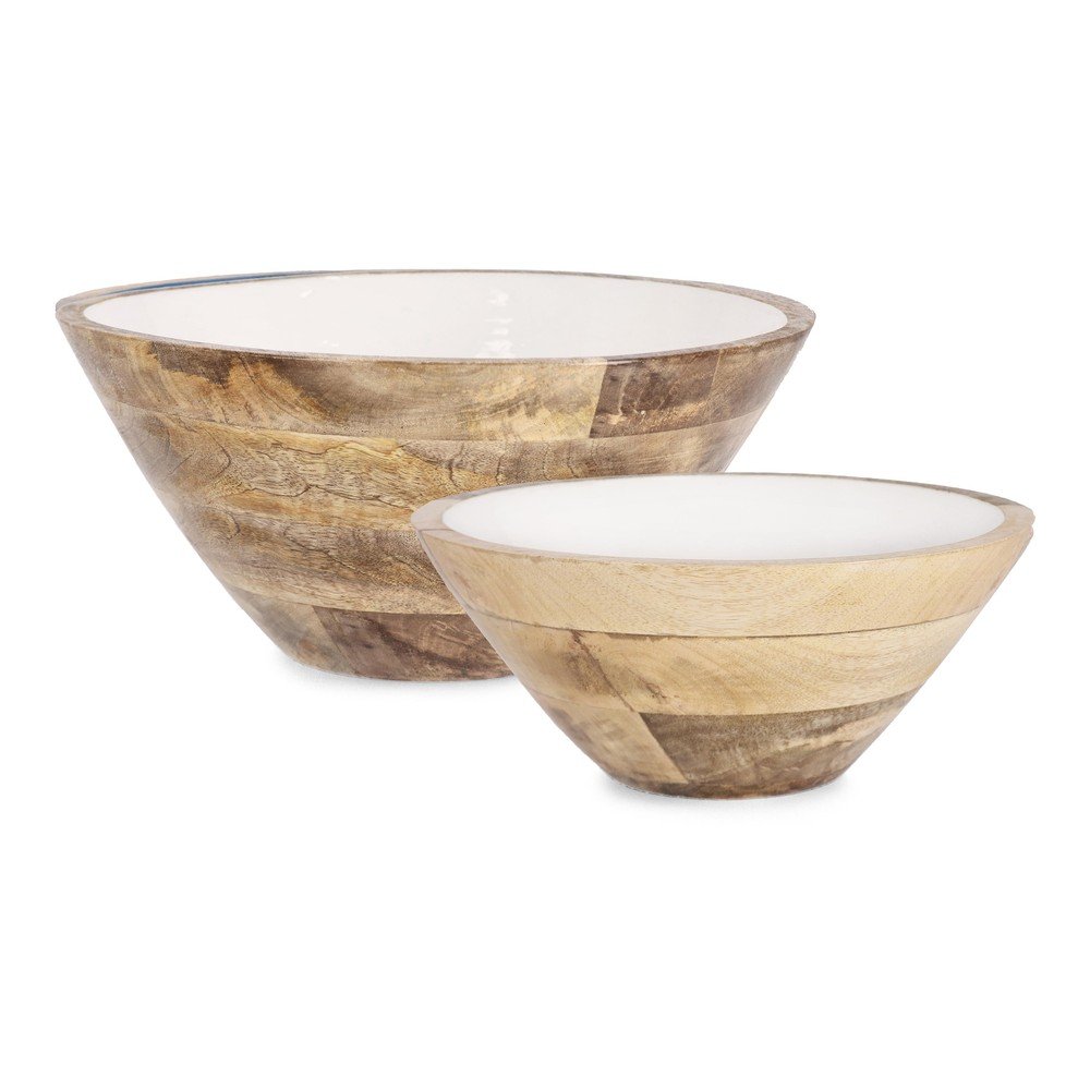 Białe drewniane misy zestaw 2 szt. ø 30,5 cm Knossos – Yes Everyday