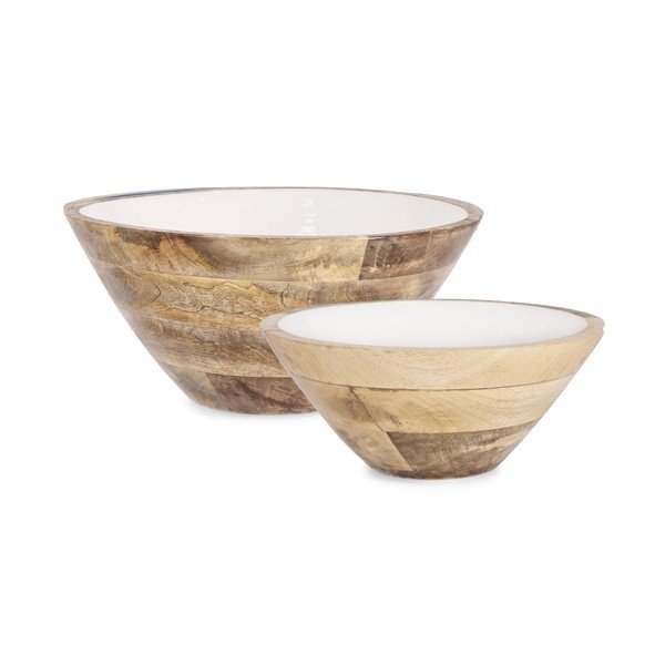 Białe drewniane misy zestaw 2 szt. ø 30,5 cm Knossos – Yes Everyday