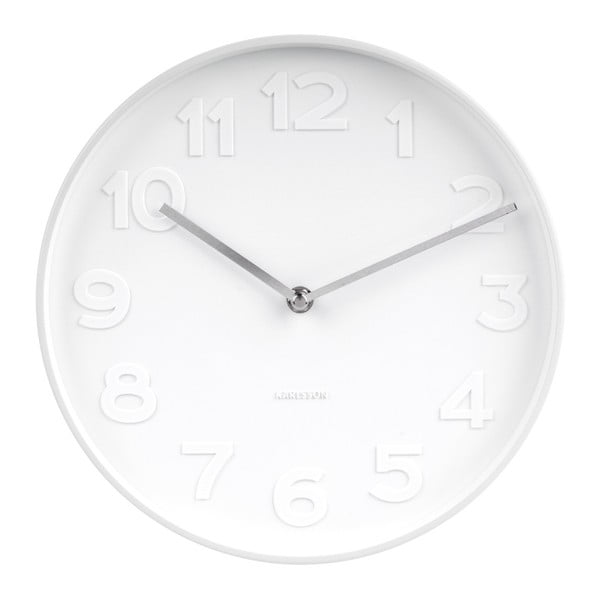 Biały zegar Karlsson Mr. White, ⌀ 38 cm