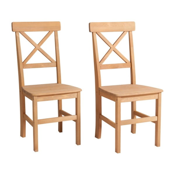 Zestaw 2 krzeseł z drewna sosnowego Støraa Nicoline