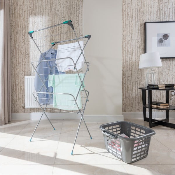 Trzypoziomowa suszarka do ubrań w kolorze srebra – Addis-image-4