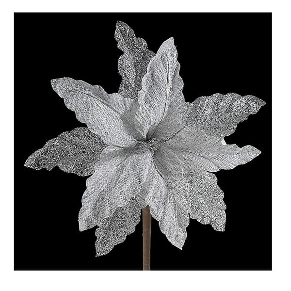Świąteczny kwiat dekoracyjny w srebrnej barwie DecoKing Lada