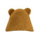 Brązowa poduszka na sofę dziecięcą z materiału bouclé Bear – Wigiwama