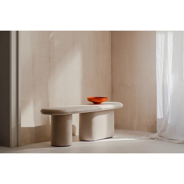 Beżowa wełniana tapicerowana ławka Rull – noo.ma-image-3